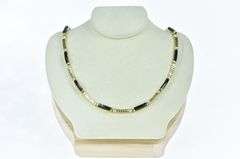 18K Yellow Gold Bernard K. Passman Black Coral Collar Necklace