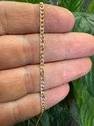 10k Yellow Gold-Hollow Pave Curb Link Chain 2.4mm Necklace 16"