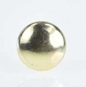 14K Yellow Gold 7.1mm Single Round Domed Circle Stud Earring