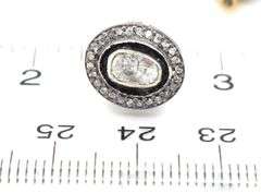 Moody Dark Silver Mine Cut Diamond Earrings with Diamond Accents