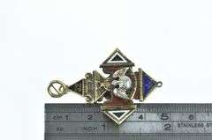 14K Yellow Gold 32 Degr. Masonic Enamel Articulated Eagle Charm/Pendant