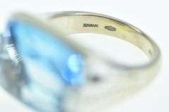 18K White Gold Bvlgari Blue Topaz Metropolis Designer Ring