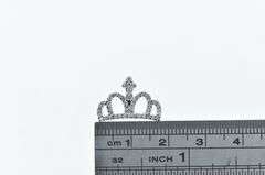 18K White Gold Roberto Coin Diamond Ruby Crown Tiara Queen Pendant