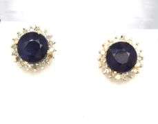 14kt Gold Plated Sterling Silver & Sapphire Earrings