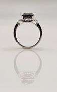 Impressive 14 Kt White Gold Plate 3.25 Ct Black Moissanite Ring