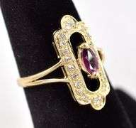 Blissful 14K Yellow Gold Pink Topaz and Diamond Gemstone Ring