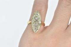 18K Yellow Gold 0.43 Ctw Marquise Diamond Navette Cluster Ring