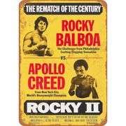 Vintage 1979 Rocky Balboa vs. Apollo Creed Metal Poster Sign