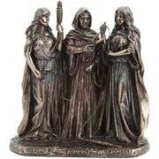 The Three Fates of Destiny Antique Bronze Finish Greek Statue