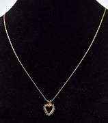 Beautiful 14K Yellow Gold Diamond Heart Pendant Necklace