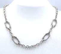 Judith Ripka 925 sterling silver oval link necklace
