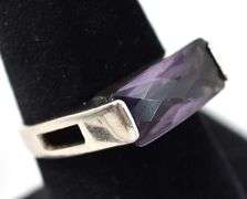 Amethyst Gemstone Signet Ring in Sterling Silver