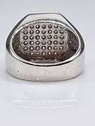 Mens 14 Kt Tri-Layered White Gold Lab Simulated Diamond Ring