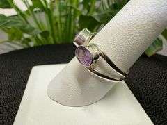Sterling Silver Natural Amethyst Gemstone Ring Size 9