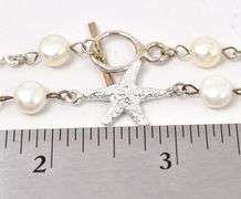 Pearl Beached Themed Necklace in Sterling Silver