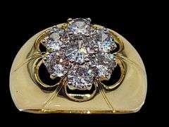 Men's Sparkling 9.5 Ctw Lab Simulated Diamond Ring