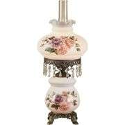 Victorian Brook Floral Handpainted Hurricane Table Lamp