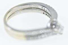 14K White Gold 0.75 Ctw Diamond Two Stone Engagement Ring