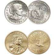 Rare 1979 Susan B. Anthony & 2000 Sacagawea Dollar Set in Protective Case