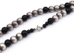 Black onyx and Tibetan beaded necklace