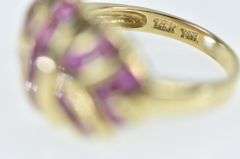 14K Yellow Gold Rubellite Pattern Domed Statement Ring