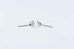 14K White Gold Solitaire Classic Vintage Stud Earrings