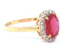 Lovely Ruby and Diamond 14kt Ring