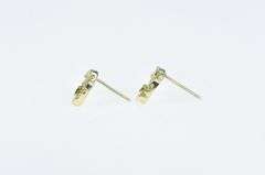 14K Yellow Gold Textured Nugget Horse Shoe Vintage Stud Earrings