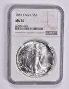MS70 1987 American Silver Eagle NGC