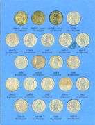 Album of 65 Jefferson Nickels 1938-1961-D w/War Nickels