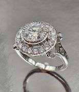 Beautiful 14 Kt White Gold Plate 3.5 Ct VVs1 White I-J Fire Moissanite Ring