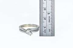 14K White Gold 0.75 Ctw Diamond Two Stone Engagement Ring
