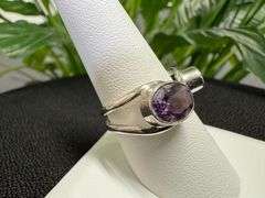 Sterling Silver Natural Amethyst Gemstone Ring Size 9