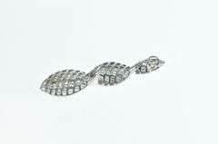 18K White Gold 4.00 Ctw Baguette Diamond Twist Pendant