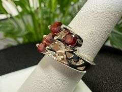 Sterling Silver Natural Garnet Gemstone Ring Size 7