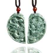 Dragon and Phoenix Jade Amulet Necklace