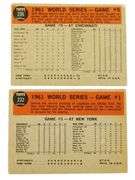 2 - 1961 World Series Topps Baseball Cards