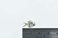 14K Yellow Gold Heart Vintage CZ Solitaire Classic Pendant