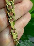 10k Yellow Gold Hollow Figaro Link Chain 8.4mm Bracelet 8"