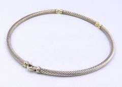 David Yurman 2 tone Choker cable necklace