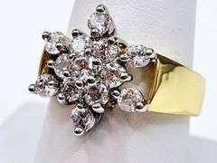 Dazzling 14 Kt Gold Plated Lab Simulated Diamond Ring
