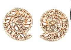 Mesmerizing Diamond Conch Earrings with Gold Plated Silver