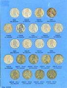 Album of 65 Jefferson Nickels 1938-1961-D w/War Nickels