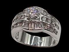 Stunning 14 Kt White Gold Plated VVs1  E-F Simulated Diamond Ring