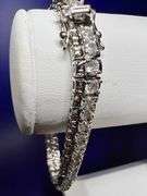 14 Kt White Gold Plated 17.5 Ctw Lab Simulated Diamond Tennis Bracelet SA40R