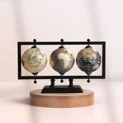 Artisan-Crafted World Globe Trio