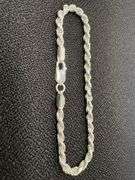 Sterling Silver Diamond-Cut Rope Chain 3.3mm Solid 925 Italy New Bracelet 7"