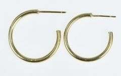14K Yellow Gold 20.7mm Vintage 3/4 Hoop Statement Earrings