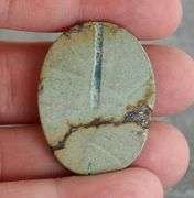 Awesome 36.67ct rich blue green Turquoise cabochon