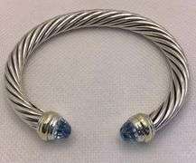STUNNING SILVER &14K WHITE GOLD “DAVID YURMAN “ BANGLE BRACELET